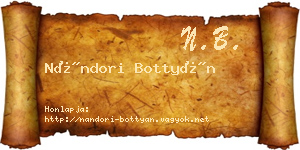 Nándori Bottyán névjegykártya